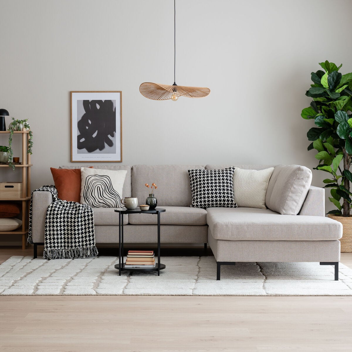 Veke Toronto avokulmasohva oikea hiekka hygge 10, ilman jalkoja, asiakaspalautus