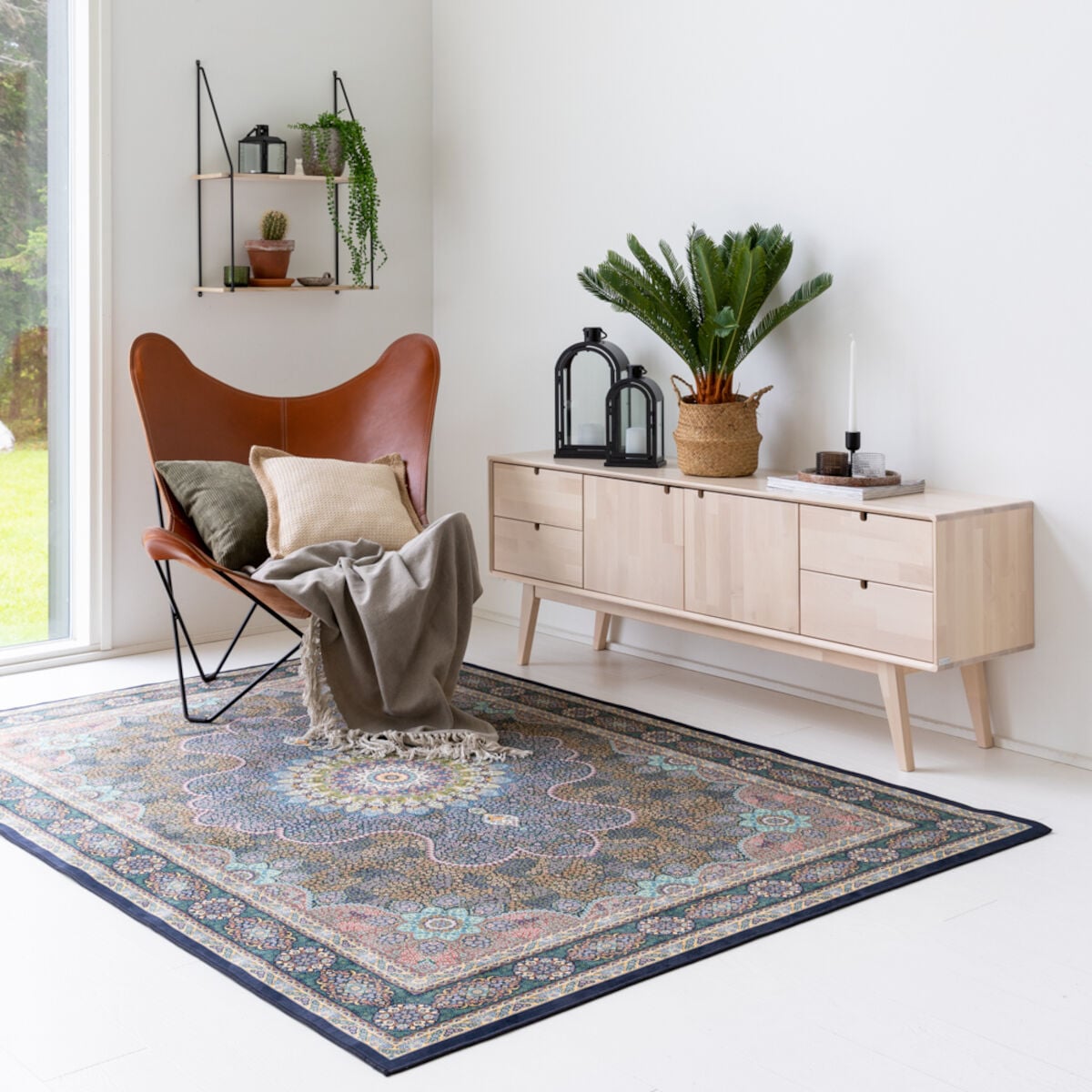 Veke Riikinkukko matto 160x230 cm sininen/vihreä, asiakaspalautus | Alk. 189,00 €
