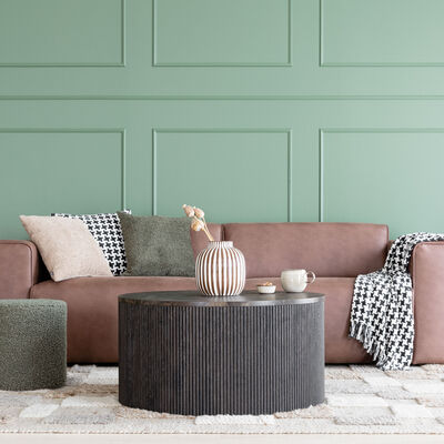 House Nordic Rota pyöreä sohvapöytä Ø80 cm tummanruskea marmori look, asiakaspal