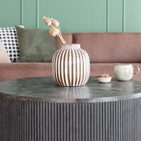 House Nordic Rota pyöreä sohvapöytä Ø80 cm tummanruskea marmori look, kuvausmall