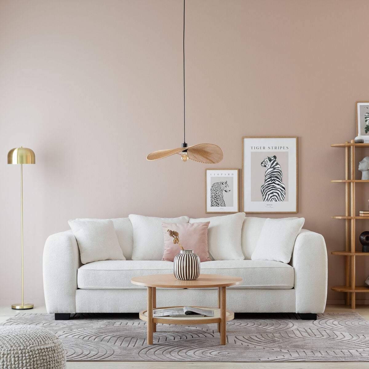 Veke Boston 3-istuttava sohva valkoinen Garnet bright white
