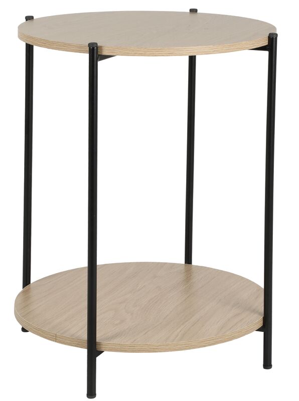 Kulo pyöreä apupöytä Ø40 cm tammi/musta