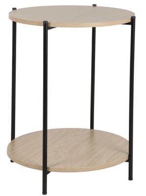 Kulo pyöreä apupöytä Ø40 cm tammi/musta