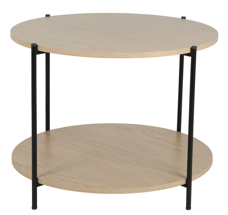 Kulo pyöreä sohvapöytä Ø55 cm tammi/musta