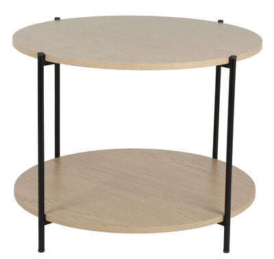 Kulo pyöreä sohvapöytä Ø55 cm tammi/musta