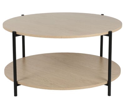 Kulo pyöreä sohvapöytä Ø55 cm tammi/musta