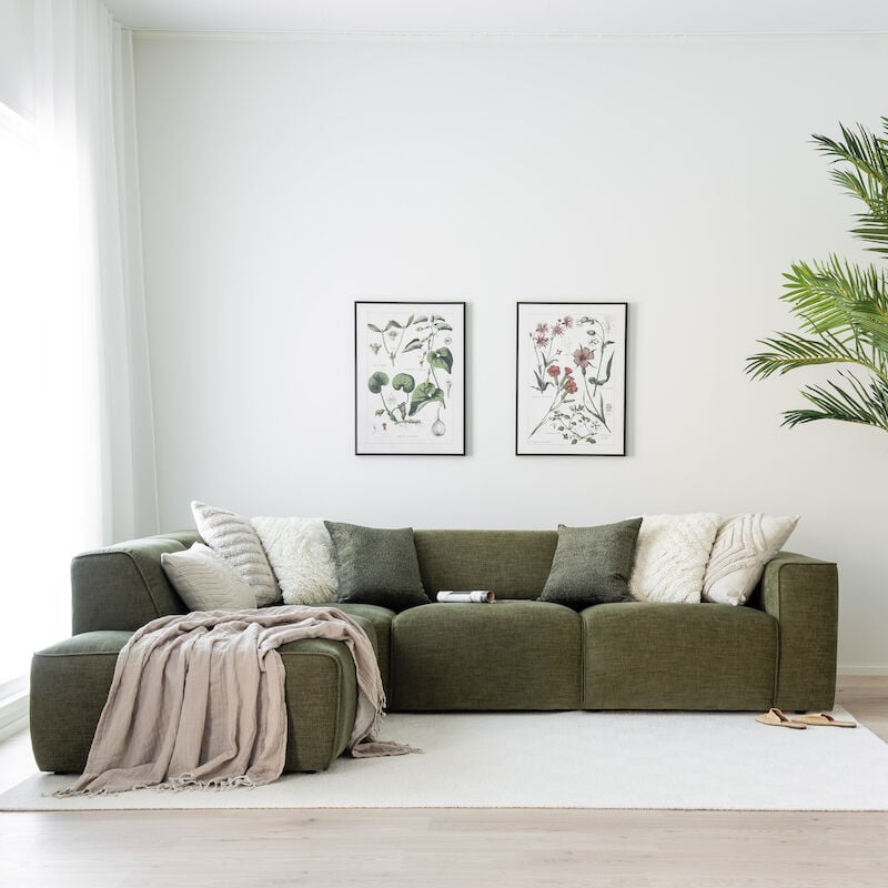 Hali avokulmasohva vasen Home 14 vihreä