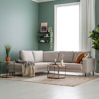Kairo avokulmasohva vasen hiekka Hygge 10, asiakaspalutus