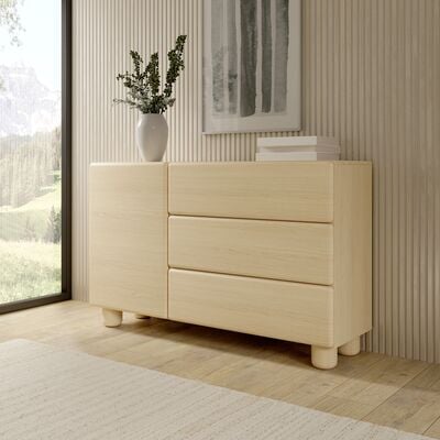 Ebba lipasto 130x38x80 cm vaalea tammi
