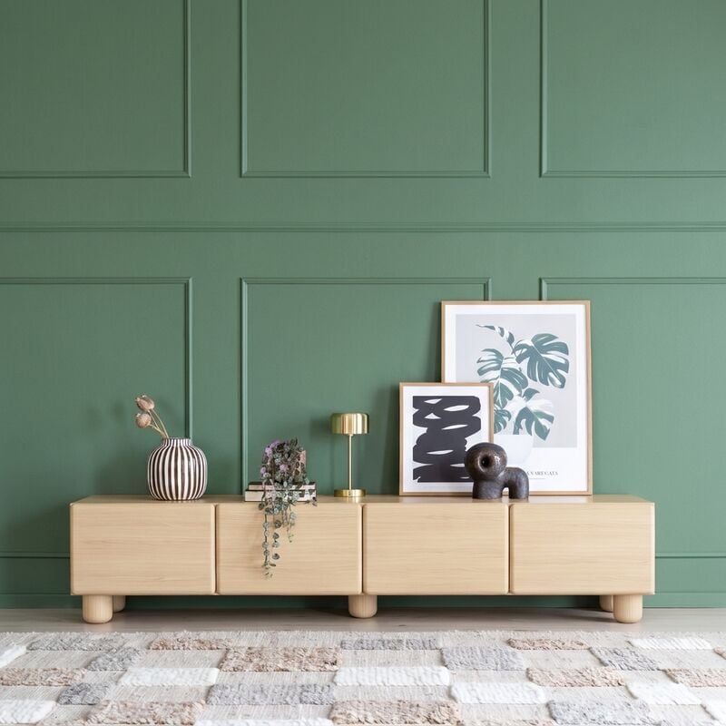 Ebba tv-taso 200x38x47 cm vaalea tammi