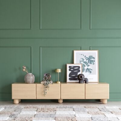 Ebba tv-taso 200x38x47 cm vaalea tammi