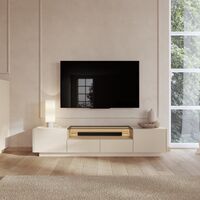 Villa tv-taso 203x40x43 cm beige/vaalea tammi