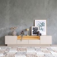 Villa tv-taso 203x40x43 cm beige/vaalea tammi