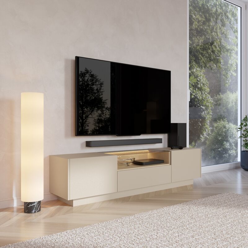 Villa tv-taso 176x40x43 cm beige/vaalea tammi