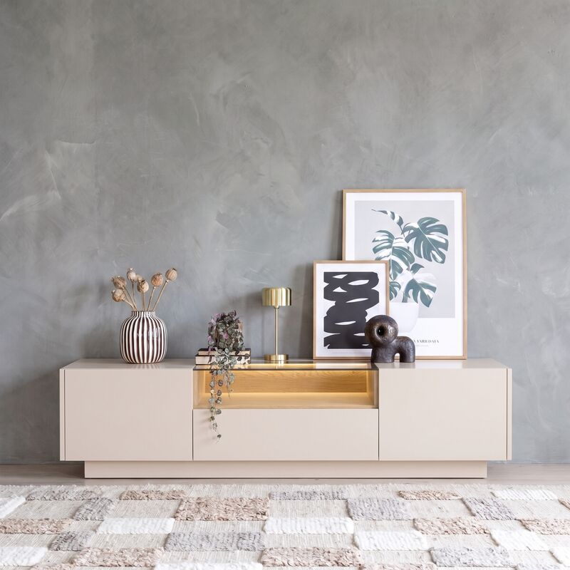Villa tv-taso 176x40x43 cm beigevaalea tammi