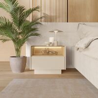 Villa yöpöytä beige/vaalea tammi