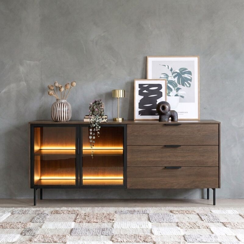 Beata lipasto 181x39x82 cm ruskea tammimusta