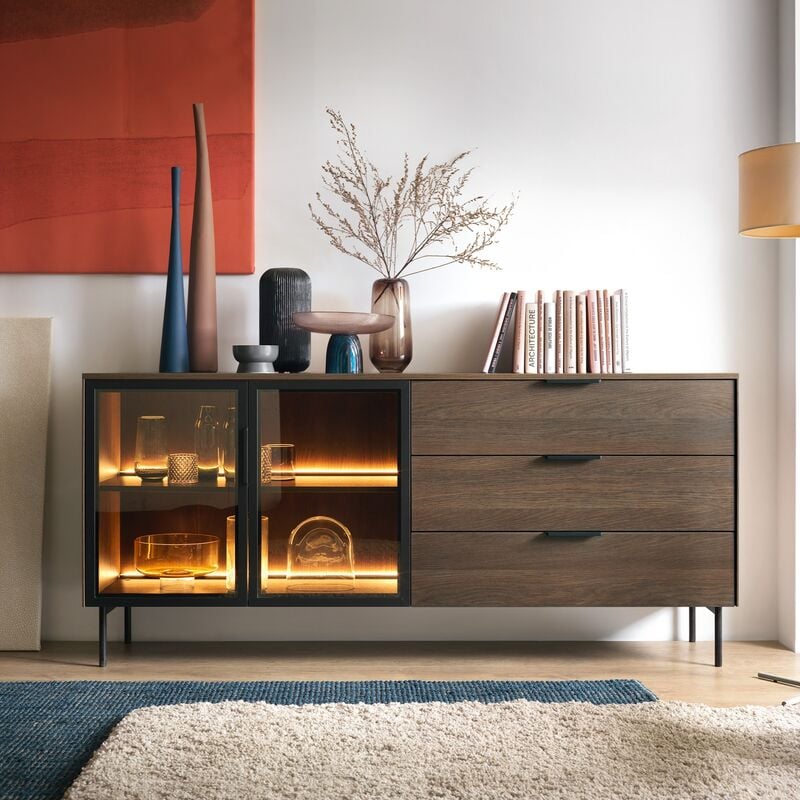 Beata lipasto 181x39x82 cm ruskea tammi
