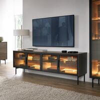 Beata tv-taso 181x39x83 cm ruskea tammi/musta