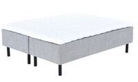 Unia Hopea runkopatjasänky M 160x200 harmaa, relax 7cm, 23cm musta jalka