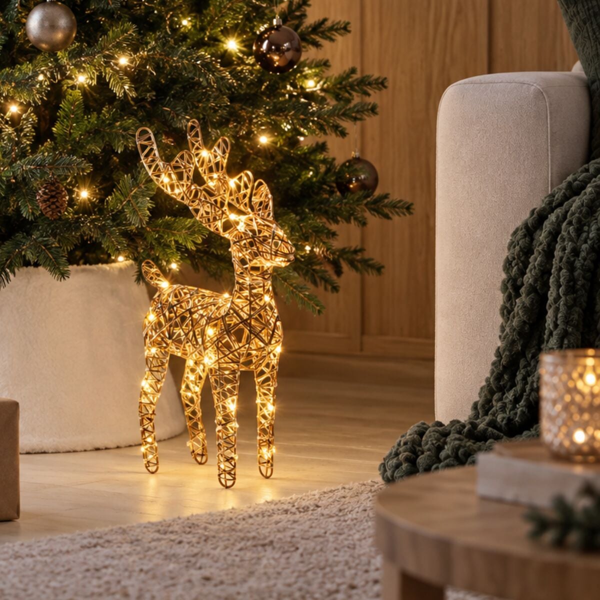 Ei brändiä Loiste LED-valoporo 34 cm shamppanja