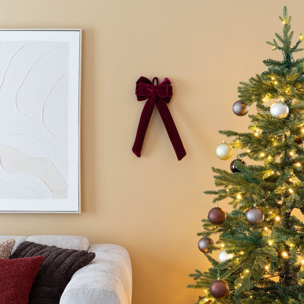 Ei brändiä Velvet samettirusetti 49 cm viininpunainen