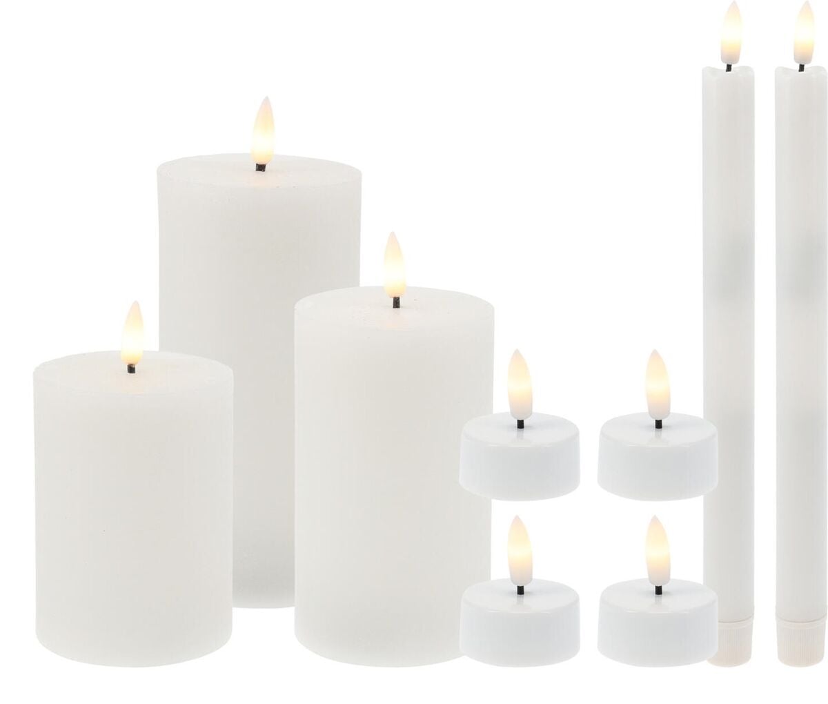 Ei brändiä Aatto led-kynttiläsetti 9 kpl valkoinen