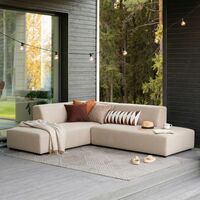 Newland avokulmasohva vasen vaalea beige, kuvausmalli