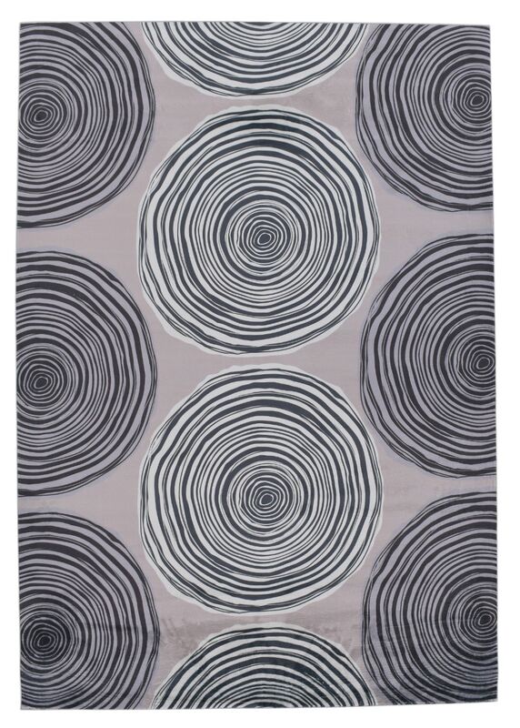 Vuosirenkaat matto 160x230 cm beige/harmaa