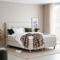 Unia Hopea jenkkisänky M/L 160x200 beige, 900 stylex, 14cm tammijalka(kuvausmall