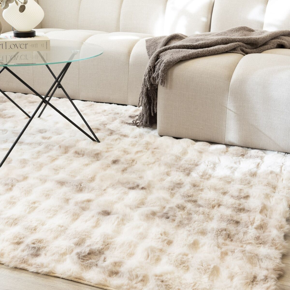 KM Carpets KM Cloud Bubble nukkamatto 160x230 cm beige/ruskea