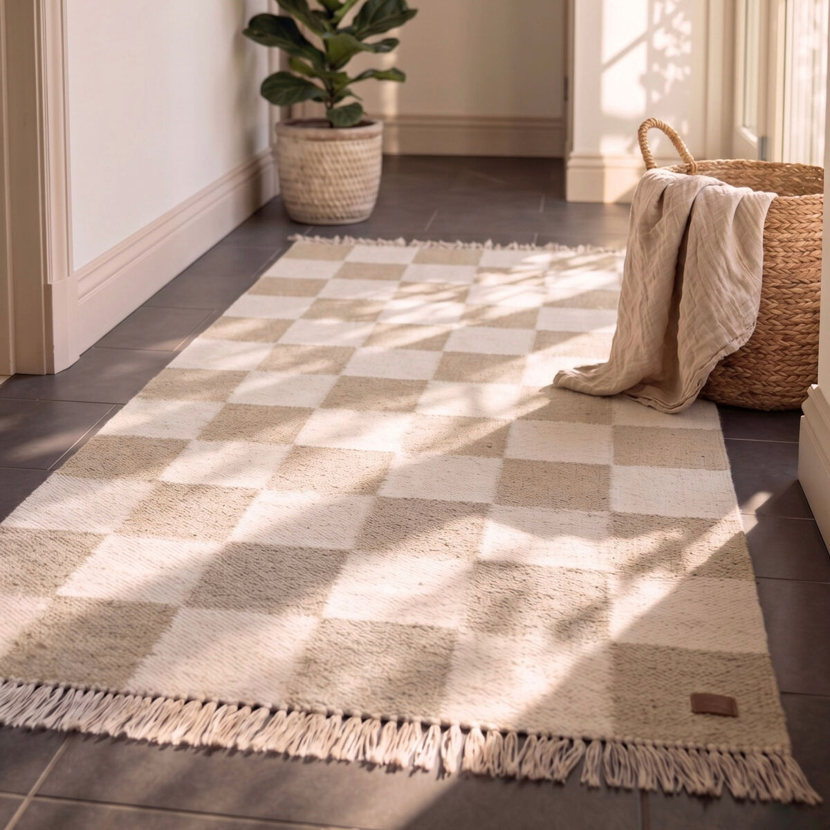 KM Carpets KM Nordic Check villamatto 140x200 cm harmaa