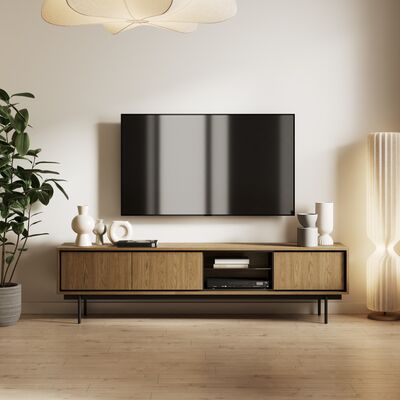Kare tv-taso 198x38x51,5 cm tammi/musta