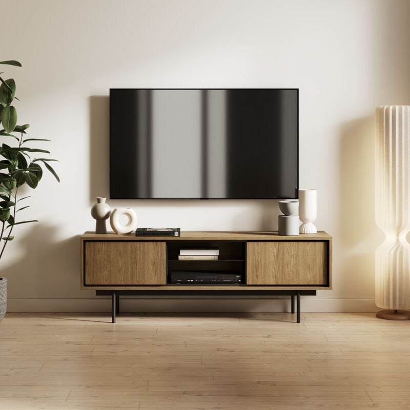 Kare tv-taso 150x38x51,5 cm tammi/musta