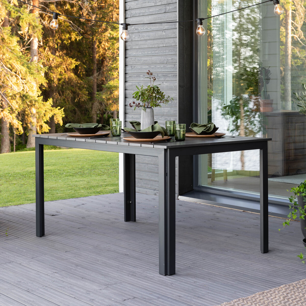 Brafab Patio aintwood ruokapöytä 149x92 cm antrasiitti/harmaa, asiakaspalautus