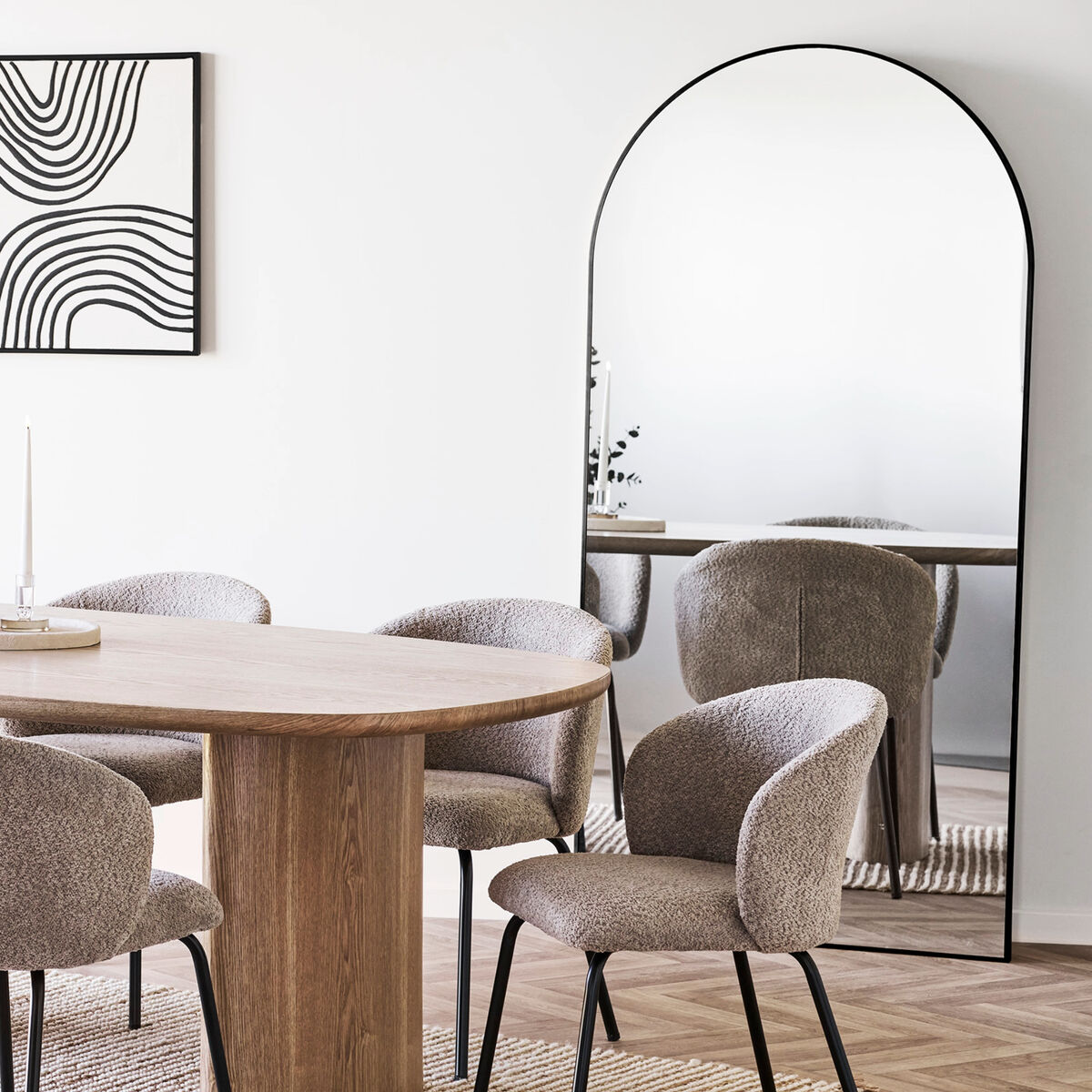 House Nordic Madrid kaaripeili 90x180 cm musta