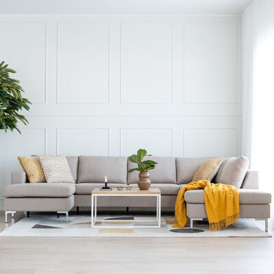 Toronto u-kulmasohva vasen, hiekka hygge 10, jalka wenge, asiakaspalautus