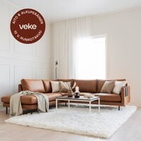 Scandic Copenhagen avokulmasohva vasen, konjakinruskea Colorado 03 nahka, asiaka