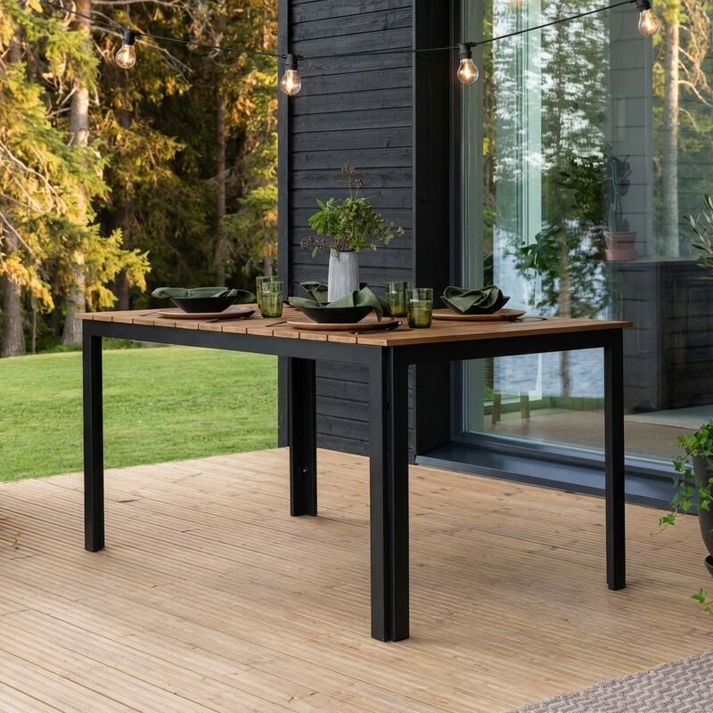 Brafab Patio aintwood ruokapöytä 207x100 musta/tiikki