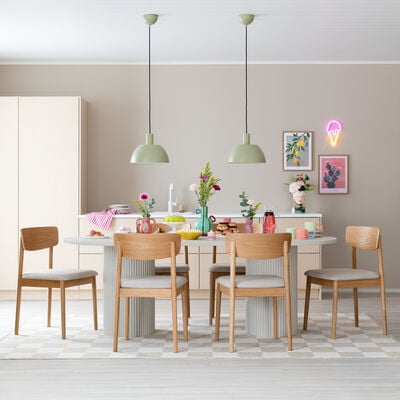 Taimi-Alppi 6-hengen ruokailuryhmä Greige 210x95cm