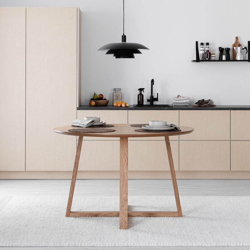 Malika pyöreä ruokapöytä Ø120 cm öljytty tammi