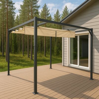 Classic pergola 3x3 m musta/beige, asiakaspalautus