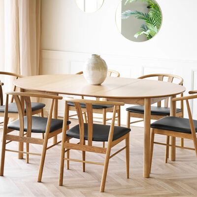 House Nordic Bundaberg jatkettava ruokapöytä Ø120x120-170-220 cm tammi, asiakasp