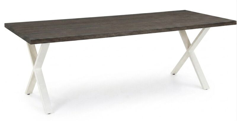 Paljakka tammi lankkupöytä 230x90 cm savutammi/valkoinen