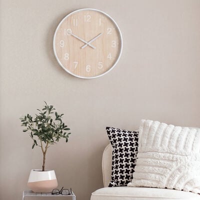 4Living Milano seinäkello Ø50 cm luonnonväri/valkoinen