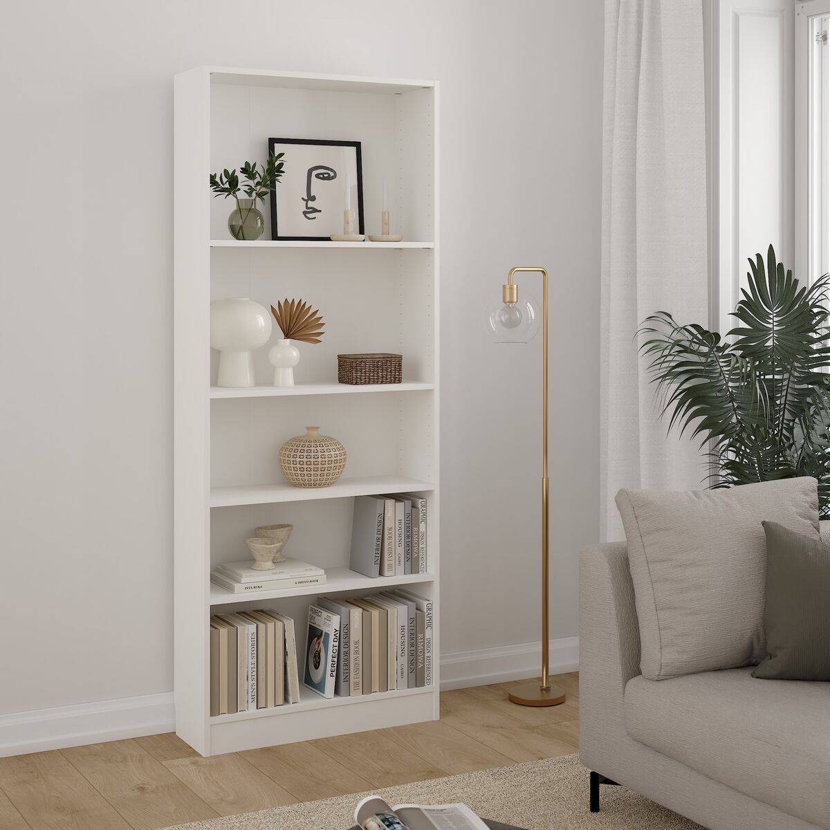 Tvilum Basic kirjahylly 79x27x203 cm valkoinen