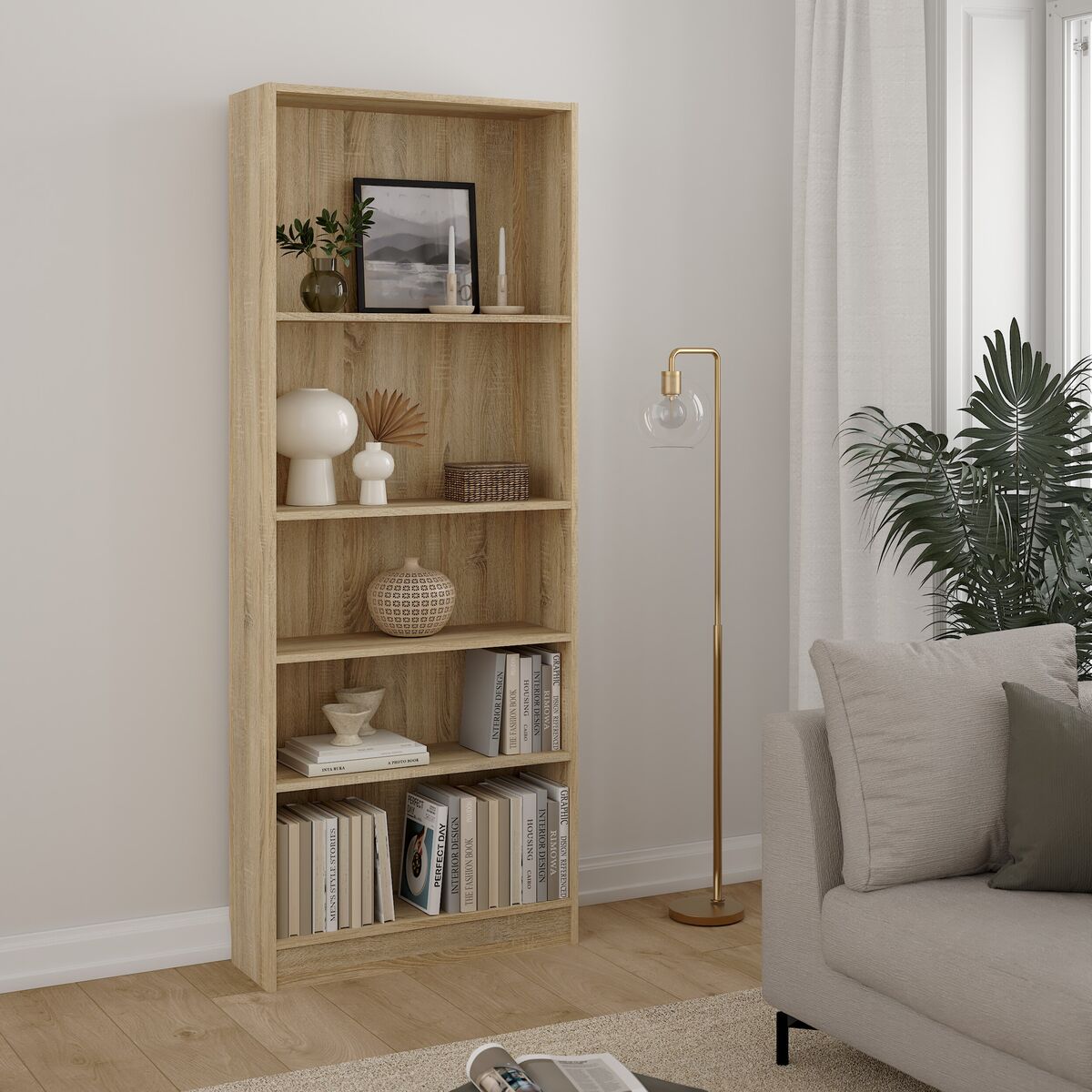 Tvilum Basic kirjahylly 79x27x203 cm tammi