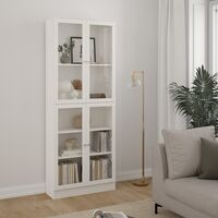 Basic vitriini 79x27x203 cm lasiovilla valkoinen
