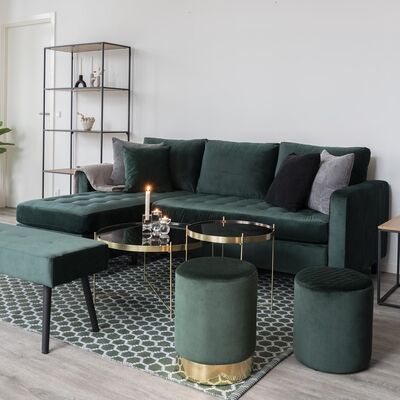 House Nordic Firenze divaanisohva tummanvihreä sametti Bluvel 78, asiakaspalautu
