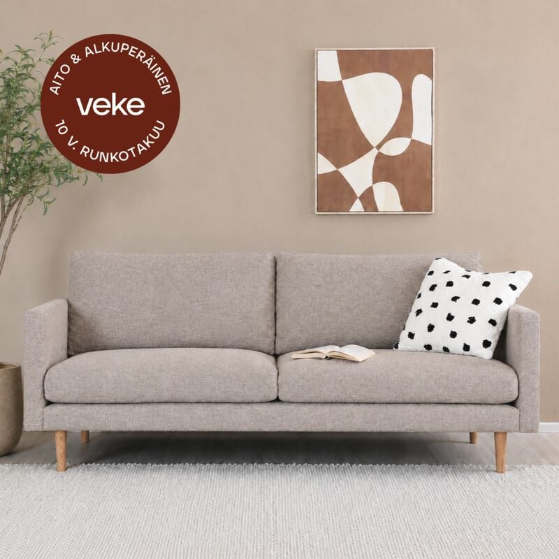 Scandic Copenhagen Wood 3-istuttava sohva beige verdon 416 tammi